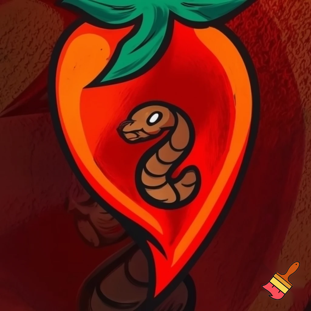Logo for very patriotic worm chili company