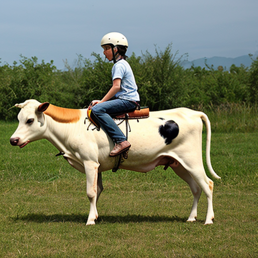 dog riding on a cow
