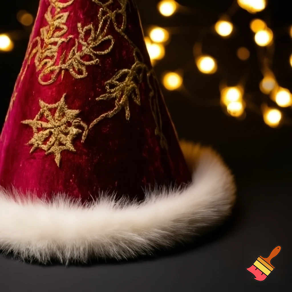 Christmas wizard hat written and velvet