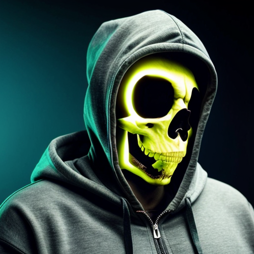 Sans the skeleton with a dark teal zip up hoodie and a right green flashing eye.
