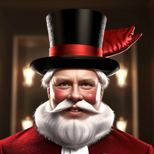 Santa Claus top hat special one special in delicate Santa Claus hat