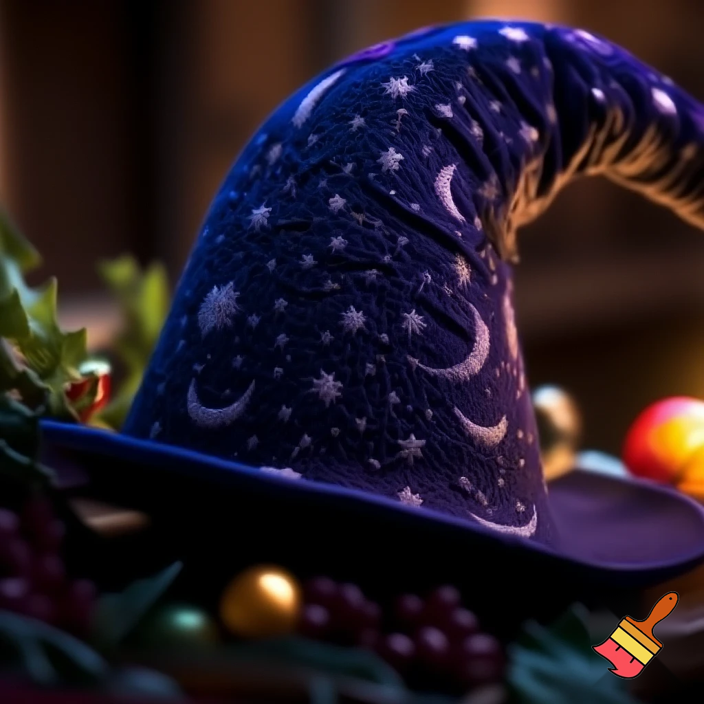 Christmas wizard hat stars and means read a Christmas hat