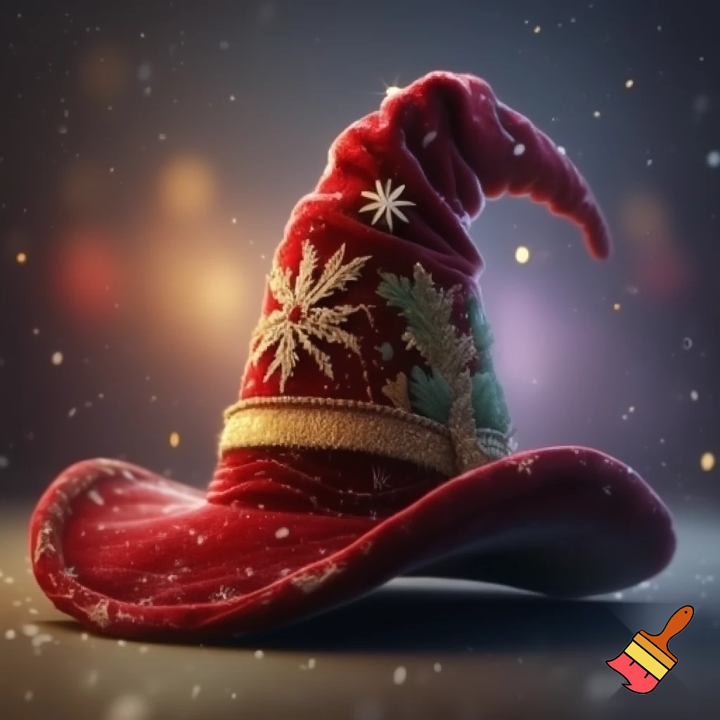 Christmas wizard hat red Christmas time velvet