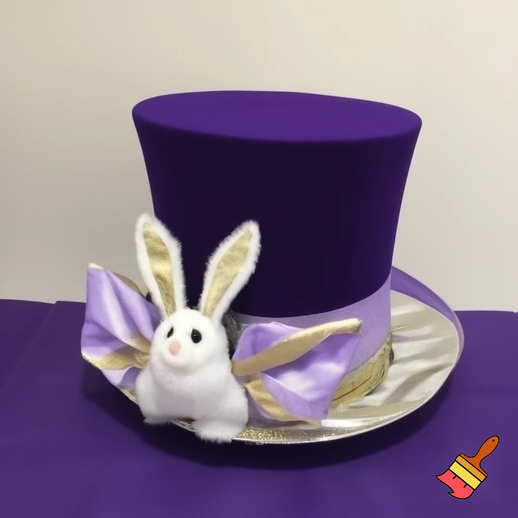 Easter bunny top hat headband, purple and white gold and silver top hat black purple dark purple special hat in delicate purple white, purple and fabric fabric and velvet white gold golden silver patterns Easter top hat