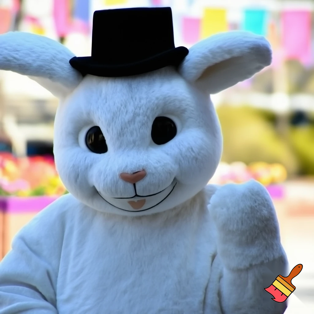Easter bunny mascot top hat costumes🏰🚪