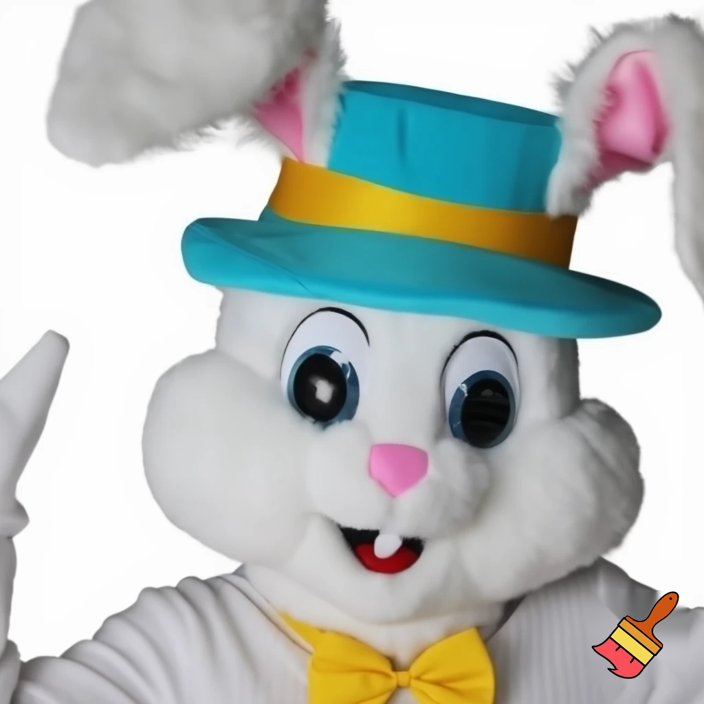 Easter bunny mascot costume shopping Centre top hat