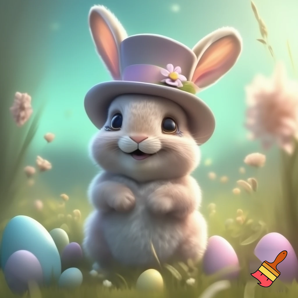 Easter bunny mascot costume top hat