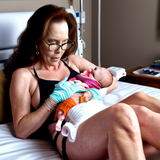 John Goodman y Elizabeth Perkins y con cute adorable baby newborn gives premature glasses con pijama slepwear bikini sensual sexy con brazalete hospital con cama con almohadas con acostados con hospital 9