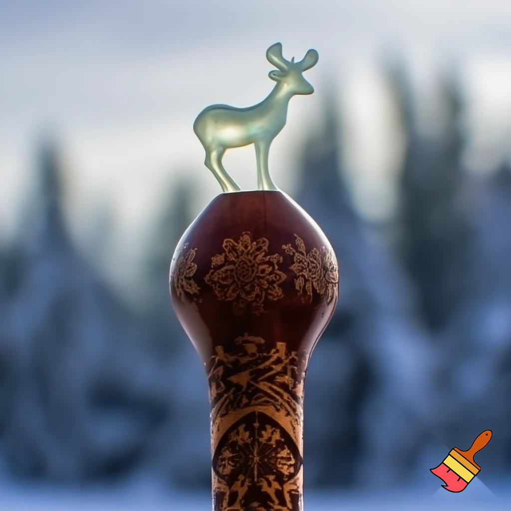 Russian Santa Claus walking stick with with t reindeers magic walking stick a plastic plastic
