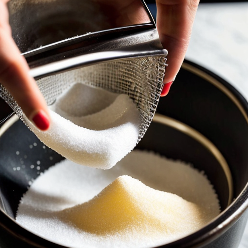 sugar falling through a sieve