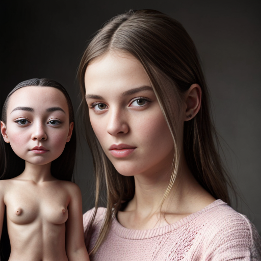 Chica con persones rosados
