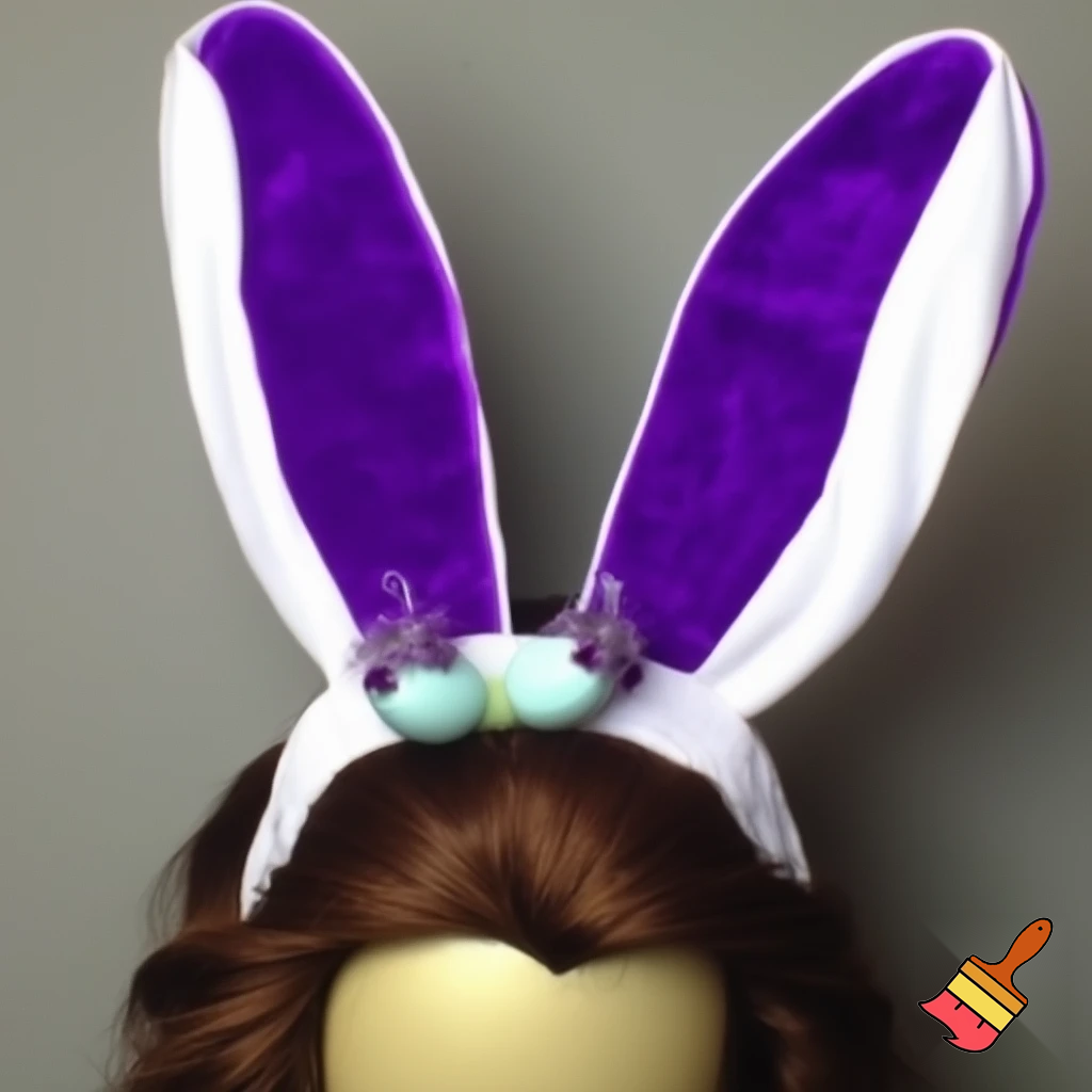 Easter bunny headband, top hat, Easter hat headband, top hat, purple and white, purple and white velvet top hat