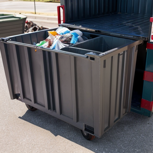 images  of home trash removal to a 7 x 14 dumpster that attches top a truck for pick up

