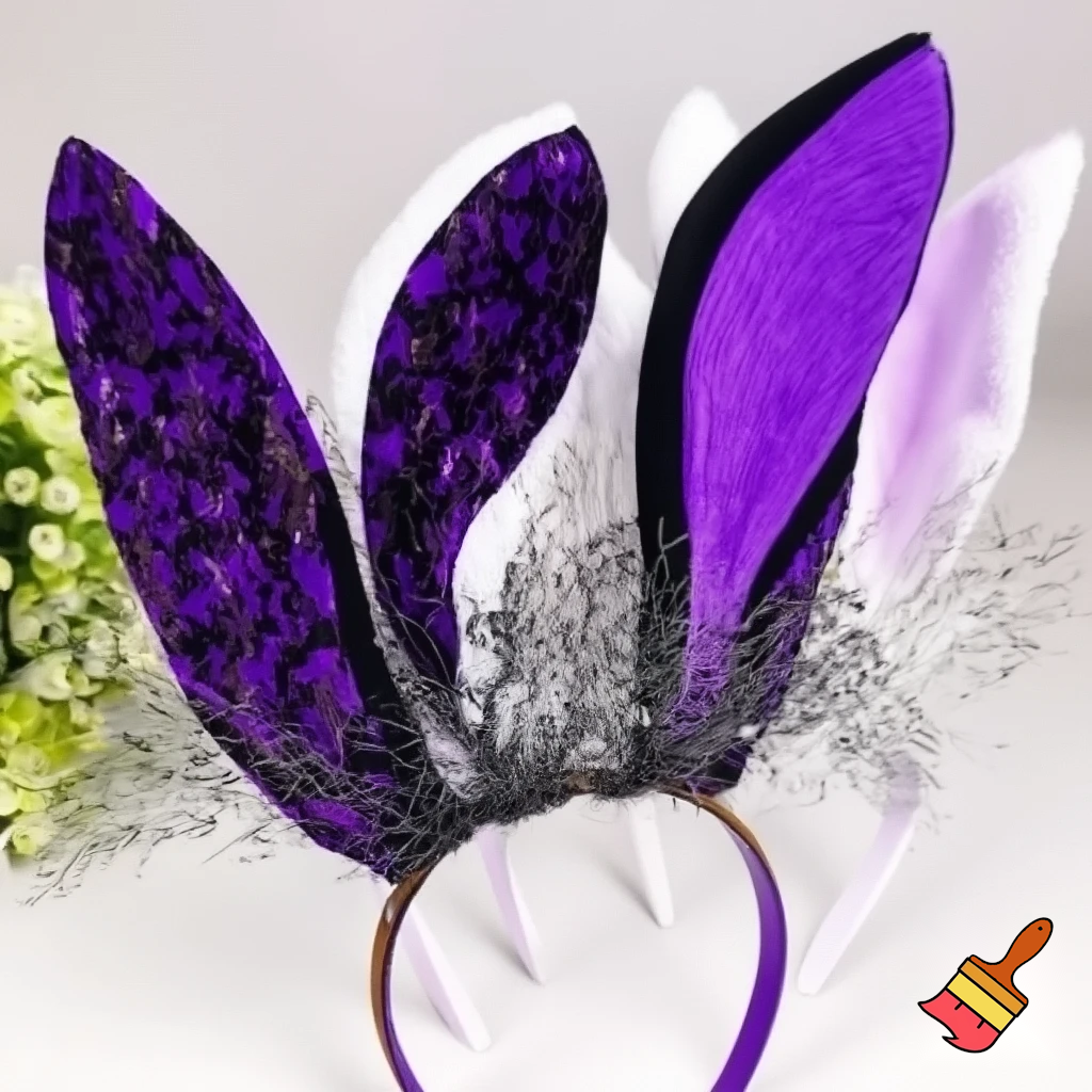 Easter bunny top hat headband, purple and white gold and silver top hat black purple dark purple special hat in delicate