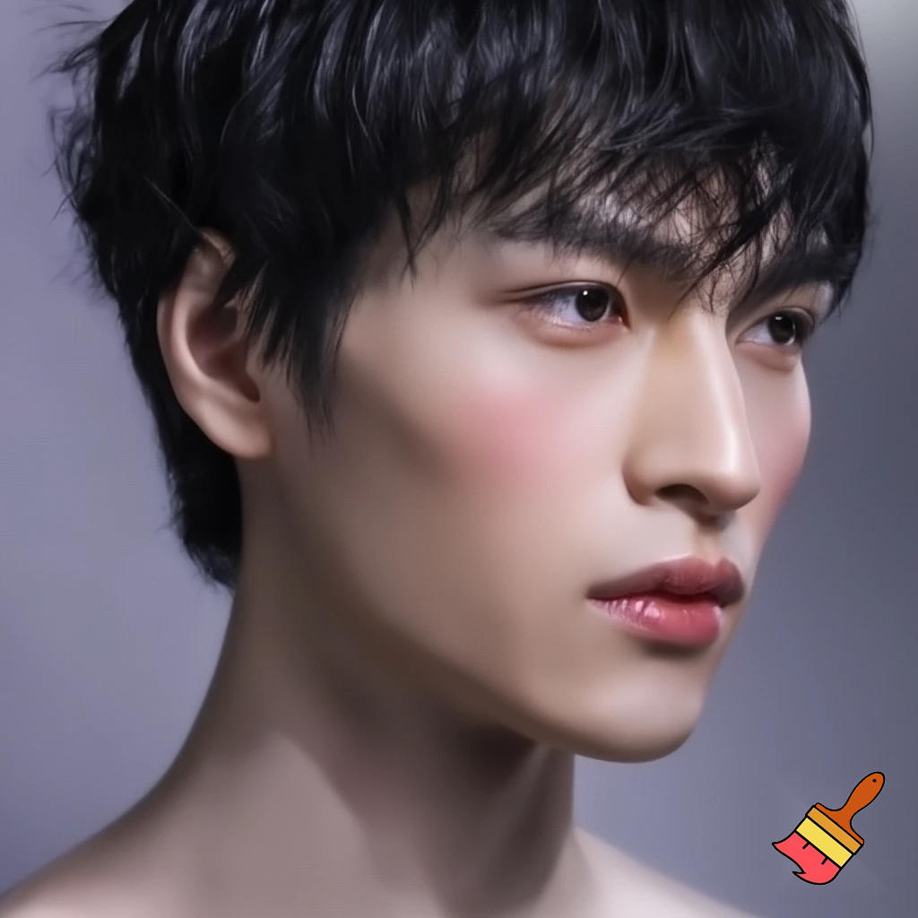 Vietnamese black hair adams apple light skin 