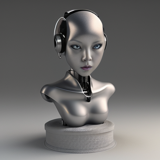 woman robot, 3d printed grey, Hajime Sorayama's style