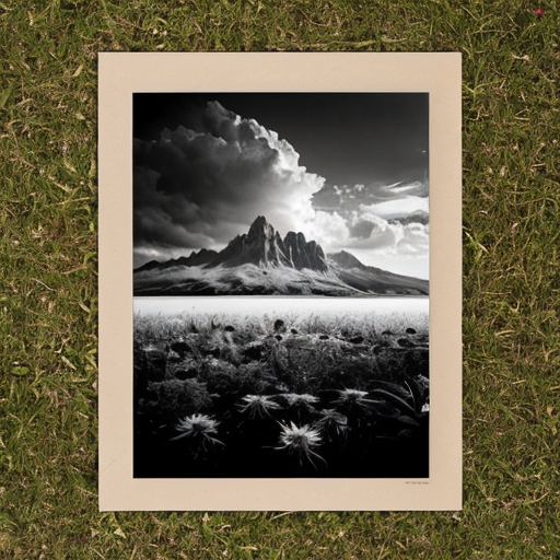 Create an ultra‑realistic, high‑resolution panoramic digital photograph (21:9 or wider) inspired by the natural look of the three reference images. Depict a wild alpine meadow of Taraxacum officinale (dandelions) at the foot of Monviso (Cuneo, Piedmont, Italy). The entire landscape must be black and white except for the dandelion flower heads, which must be vivid, saturated yellow. Maintain a fully photographic, non‑illustrative look with natural lens behavior, realistic lighting, and high micro‑contrast.

Foreground (macro realism):  
Show several dandelions in different growth stages: fully open flowers, half‑open flowers, elongated closed buds, and delicate airy seed heads. Each open flower must have a clearly visible green involucre (collar) beneath the petals, with layered bracts and correct botanical proportions. Stems must be slightly hairy with visible micro‑texture. Leaves must be jagged, deeply lobed, irregular, and varied in size, orientation, curvature, serration depth, and natural imperfections. In the lower left foreground, diversify the leaves significantly to avoid repetition or symmetry.

Midground (natural density):  
A dense but natural field of dandelions with recognizable flower shapes, not yellow blobs. Include scattered seed heads among blooming flowers, never grouped artificially. Maintain a patchy, organic distribution with areas of higher density and areas more sparse, exactly like in the three reference images.

Background (mountain + atmosphere):  
Monviso must appear with its authentic silhouette, sharp peak, and increased snow coverage on upper ridges. Snow must be crisp and realistic, with natural contrast against the rock. The sky must be dramatic, overcast, with soft diffused light typical of pre‑storm alpine weather.

Composition:  
Reduce sky height and raise the flower field so both the field and the mountain peak remain visible in the upper half of the frame. Use a full‑frame DSLR aesthetic with deep depth of field, high micro‑contrast, and natural wide‑angle perspective.

Color and tone:  
Black‑and‑white landscape with only the flower heads in saturated yellow. Leaves, stems, mountains, and sky must remain grayscale.

Watermark:  
Add a subtle, low‑opacity watermark “www.comunanza.org” in the lower right corner, integrated naturally into the grayscale foliage.

Camera settings:  
Full‑frame DSLR, 24–35mm lens, aperture f/11–f/16, ISO 100, shutter speed 1/125–1/250, high micro‑contrast, natural vignetting, edge‑to‑edge sharpness, realistic lens behavior, no distortion.

Overall aesthetic:  
Hyper‑realistic digital photography, natural imperfections, atmospheric depth, botanical accuracy, cinematic contrast, and the organic naturalness of the three reference images.