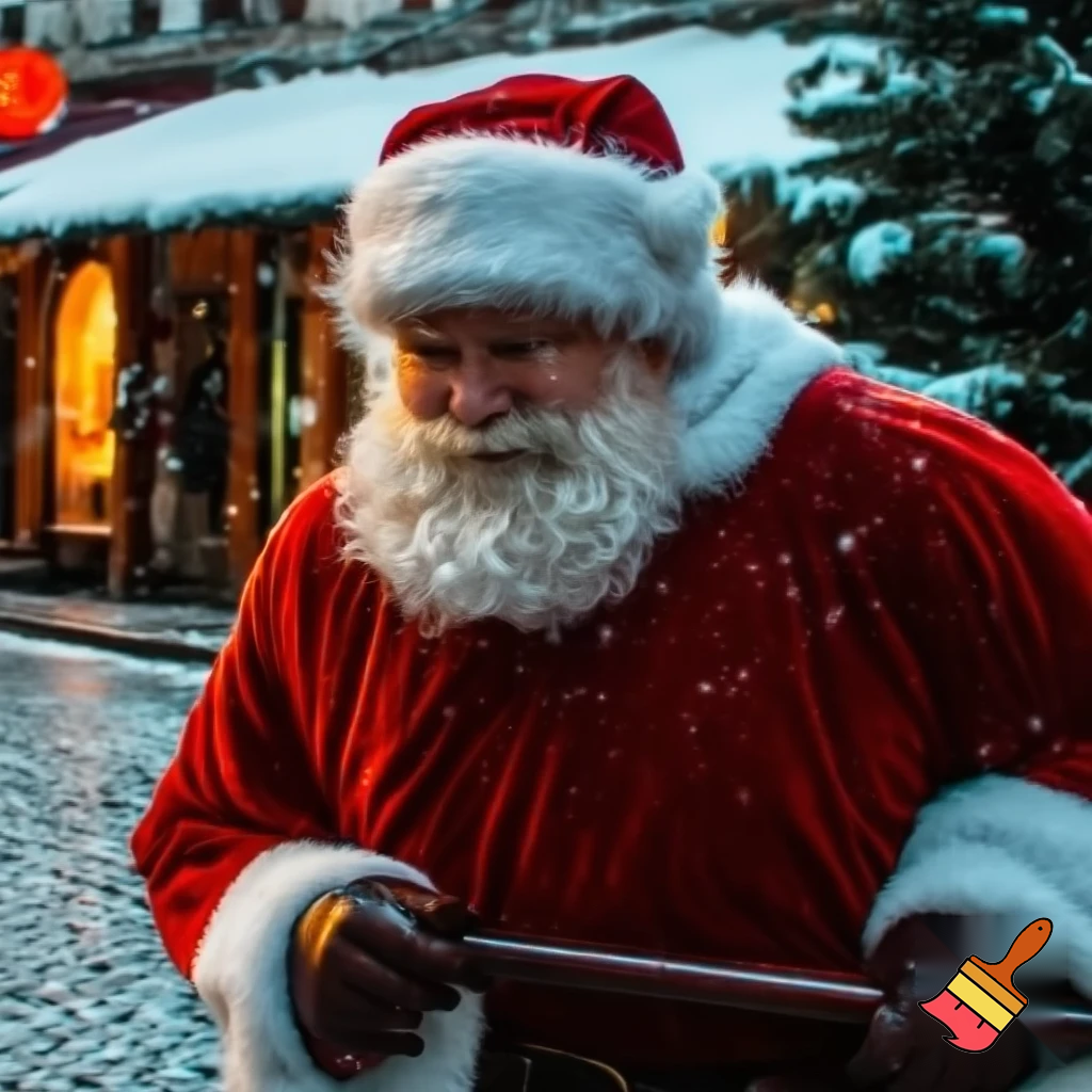 Santa Claus is walking stick