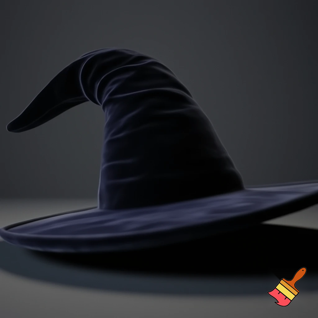Black witches hat velvet