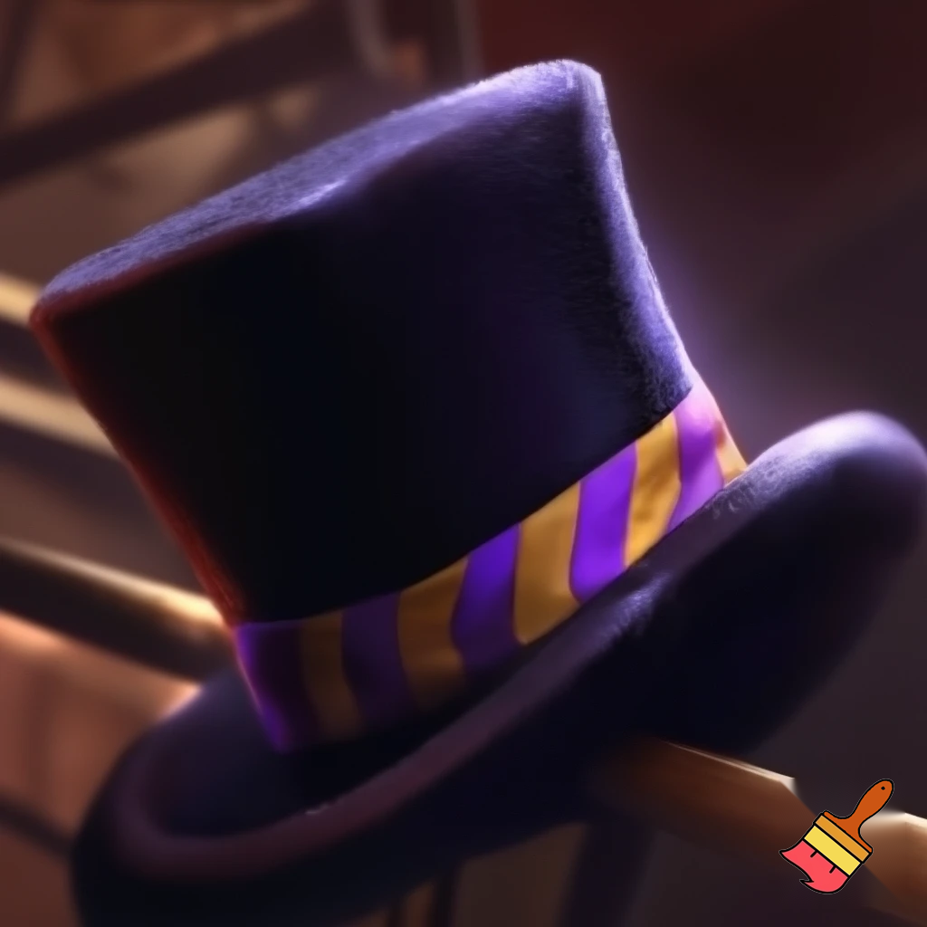 Willy Wonka top hat velvet black and velvet Willy Wonka 