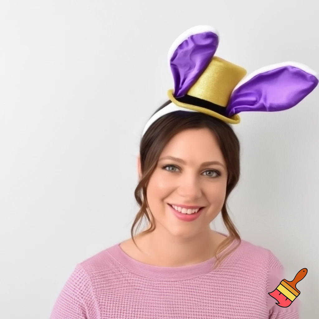Easter top hat headband Easter bunny headband, purple and white with gold Easter top hat headband and fabric velvet and fabric velvet top head headband top hat headband