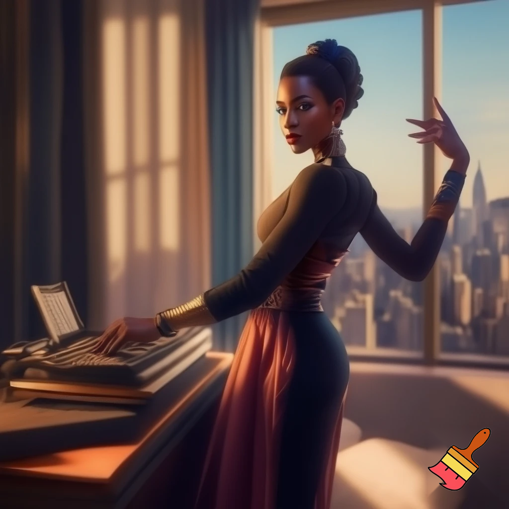 create an image of me in my future career:new york times journalist, dancer and rich

