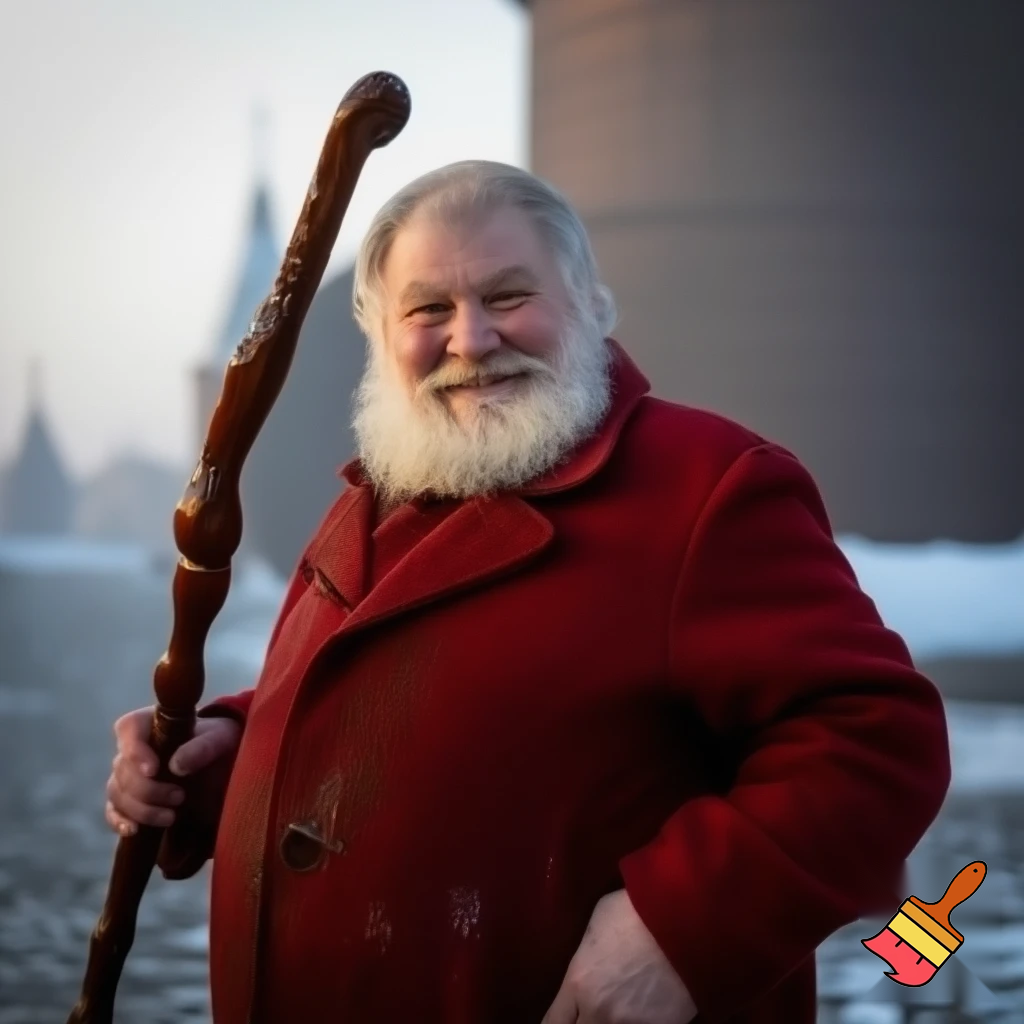 Santa Claus, Russia walking stick star the real person