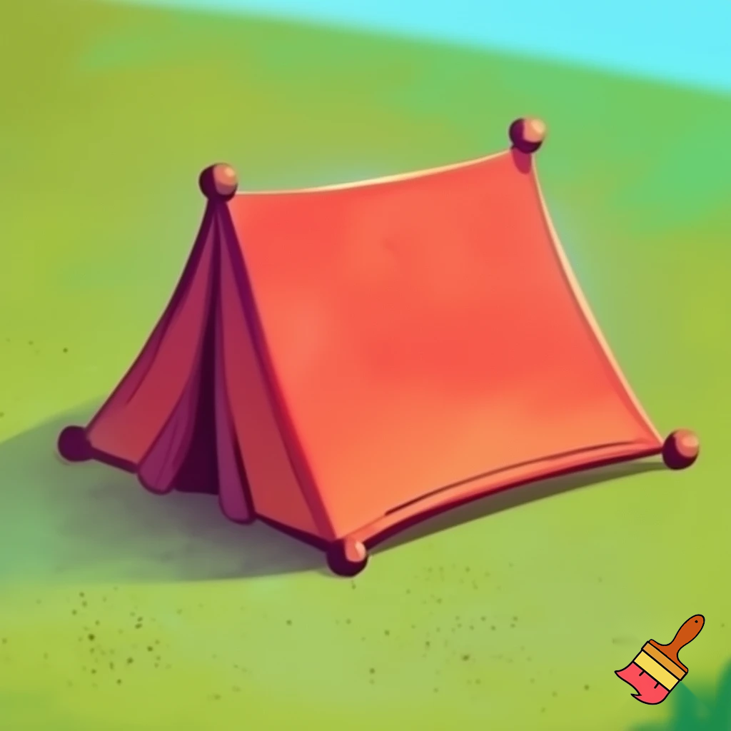 single icon of tent in cartoon style 