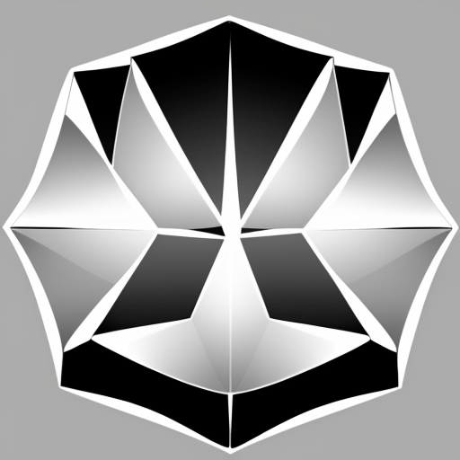 Six-sided crystalline snowflake line drawing with fractal geometry in b&w