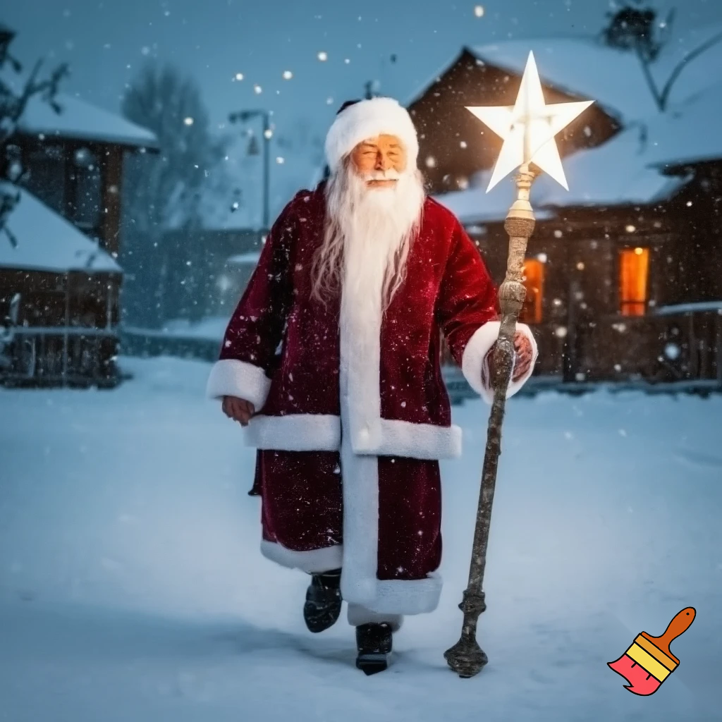Santa Claus, Russia, Santa Claus walking stick with the star