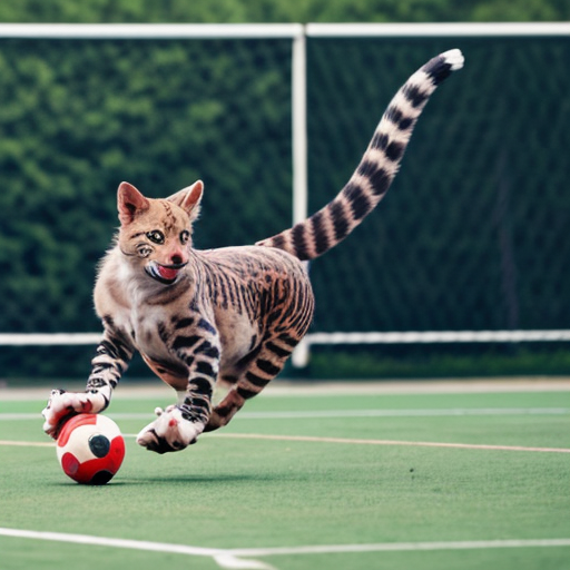 an animal playing a sport.
