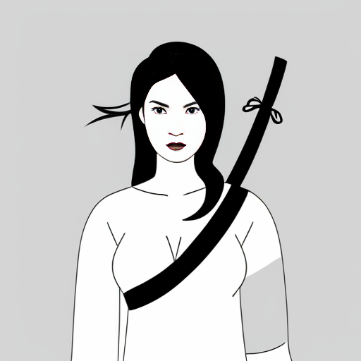 invisigal from Dispatch with messy hair a nose ring and a ciggarete and a katana
