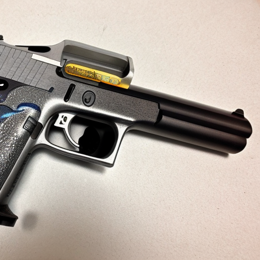 a silver axolotl with a glock 19