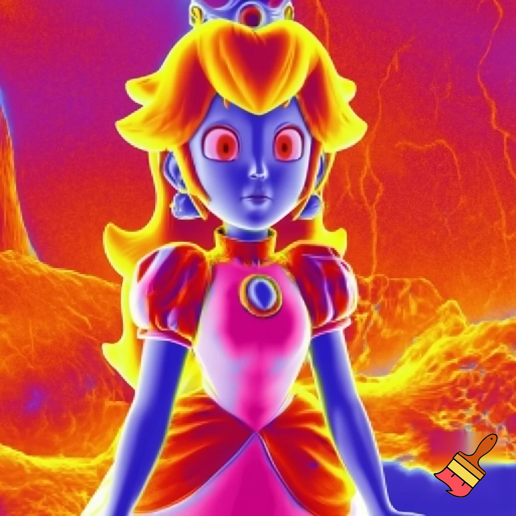 Princess peach on a thermal camera