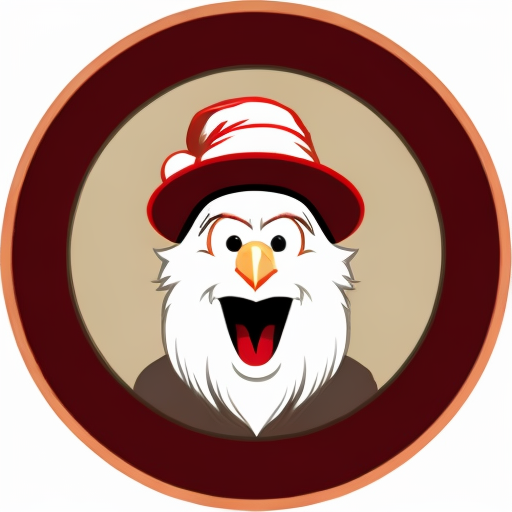 A logo of a crazed turkey
With pilgrim hat in style of Ralph stedman
