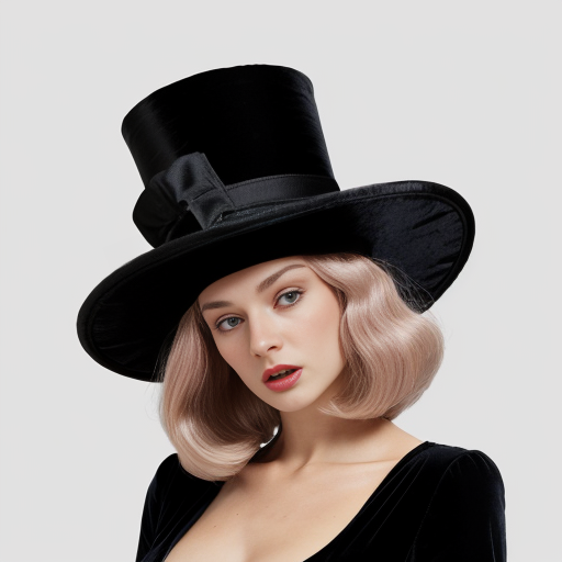 Velvet top hat wiggy witches hat