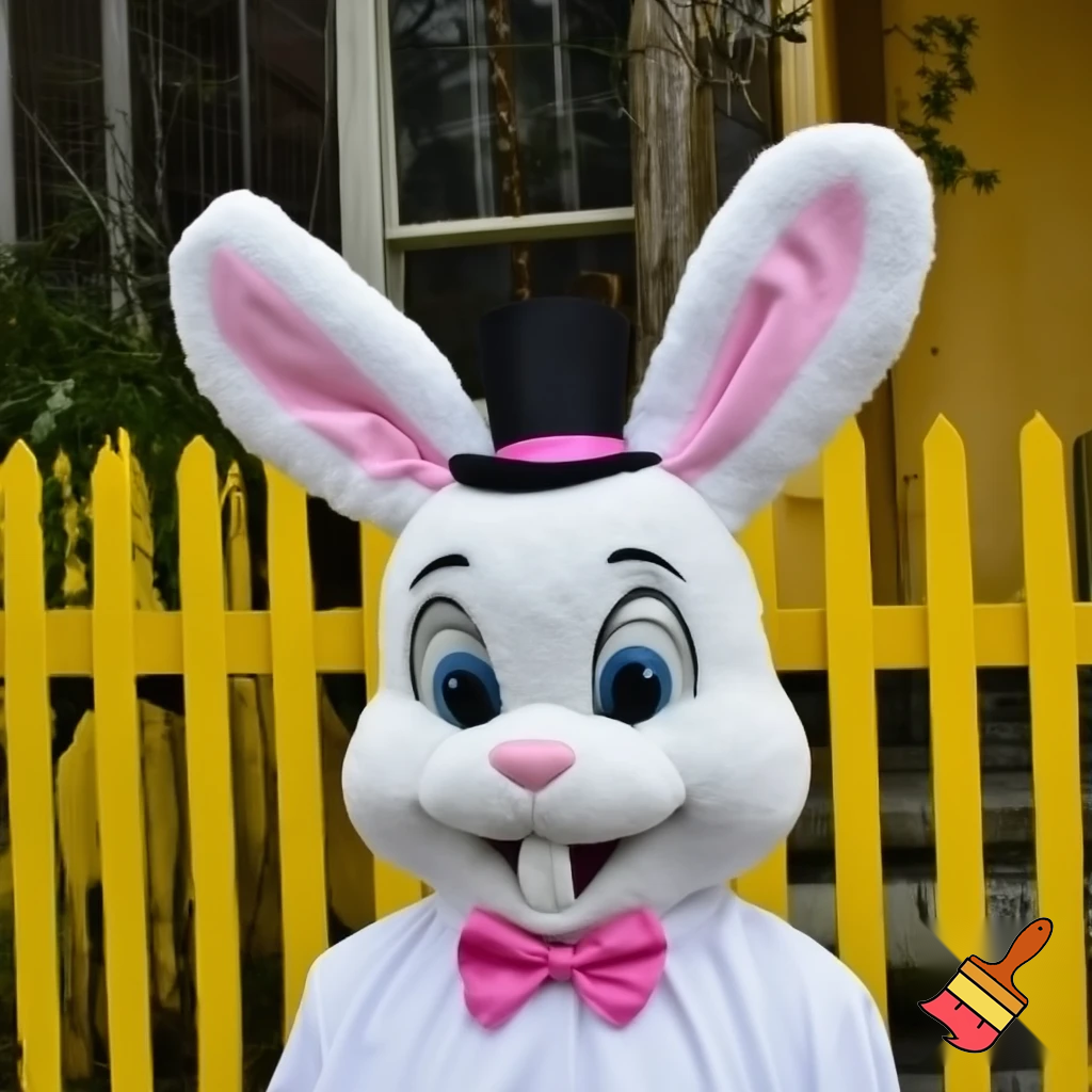 Easter bunny mascot costume top hat Easter only sells house