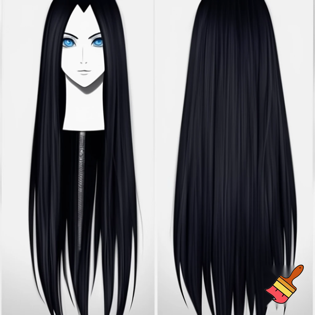 Female long black straight hair , ocean blue eyesand realistic and drawing with color
Manga