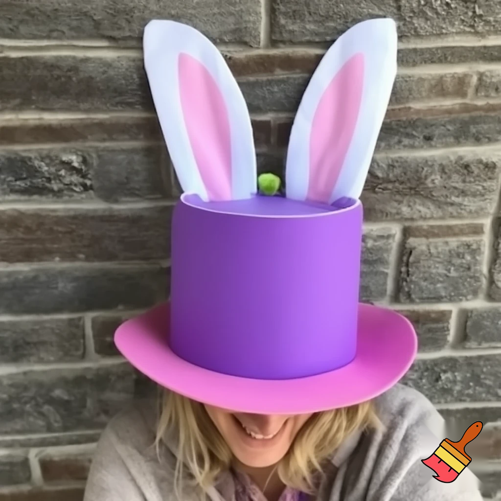 Easter bunny castle mascot top hat costume Easter bunny ears bunny head hat top hat