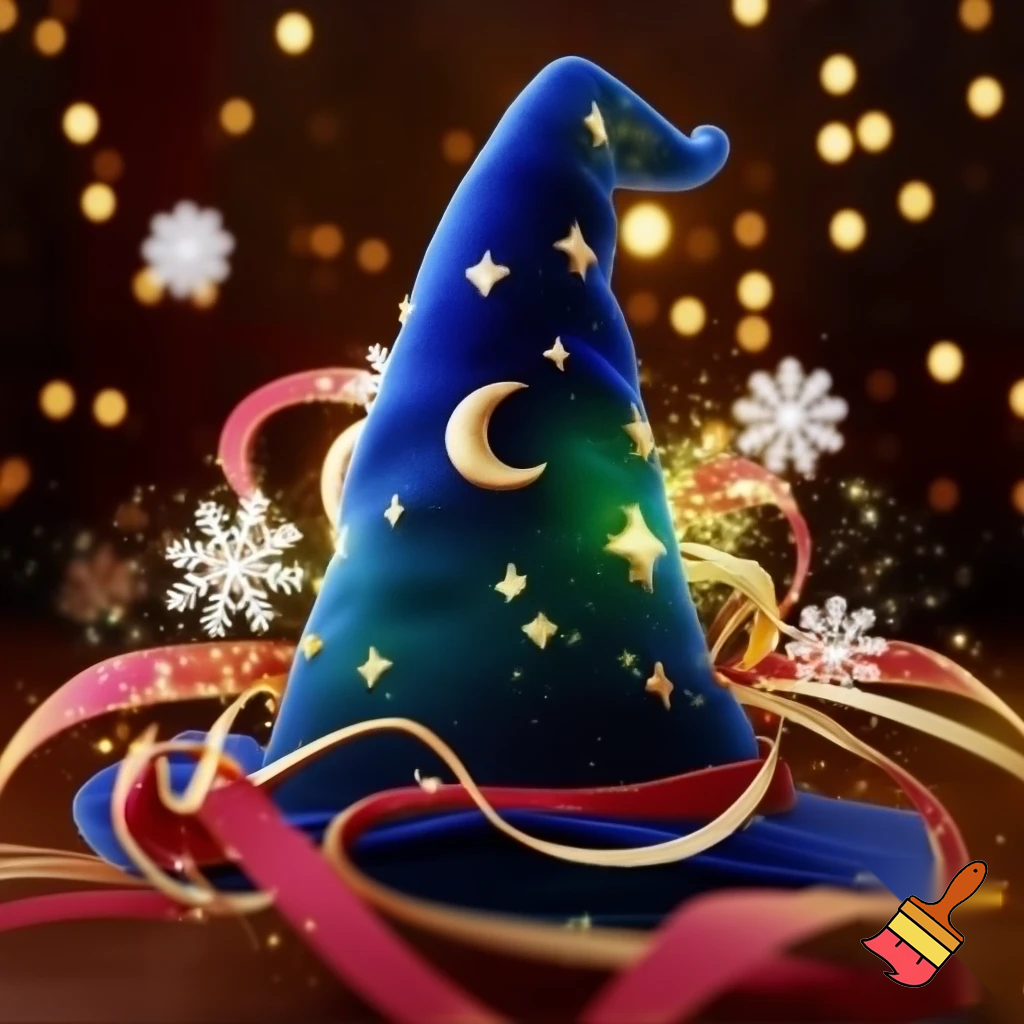 Christmas wizard hat stars and means