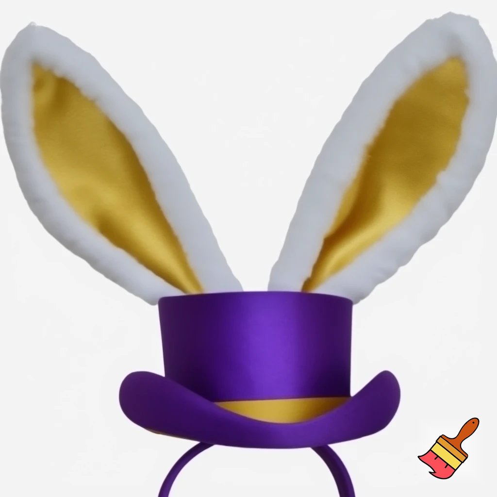 Purple and white top hat Easter bunny headband top hat purple and gold