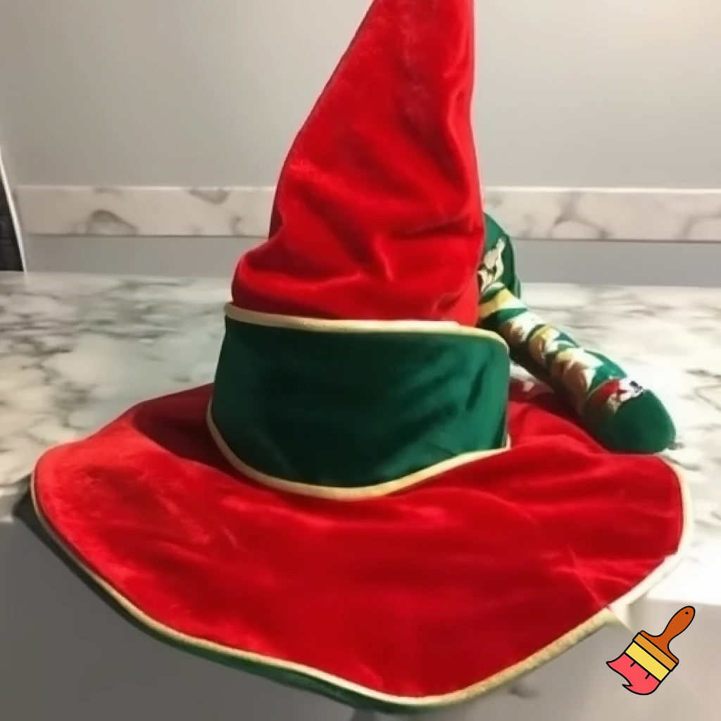 Christmas wizard hat read velvet