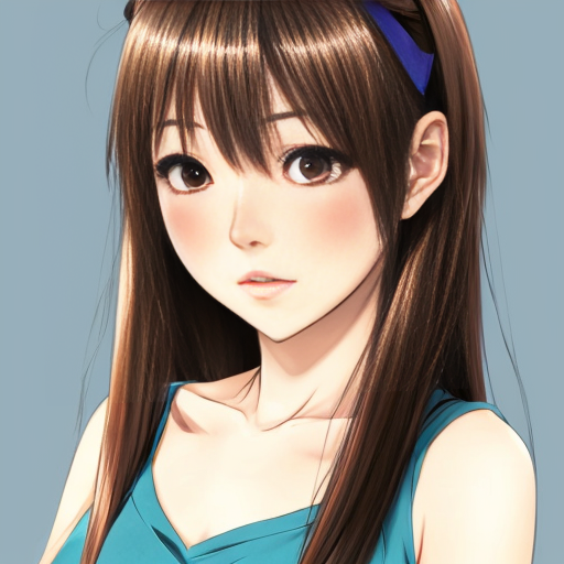 crea una ragazza stile anime giaponesi con capelli lisci marroni occhi marroni naso a patata e un grosso neo vicino al naso 
