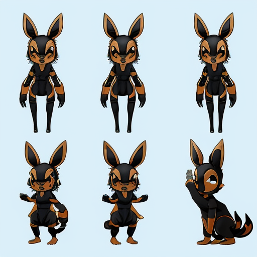 create an image, of different sketch poses for Umbreon
