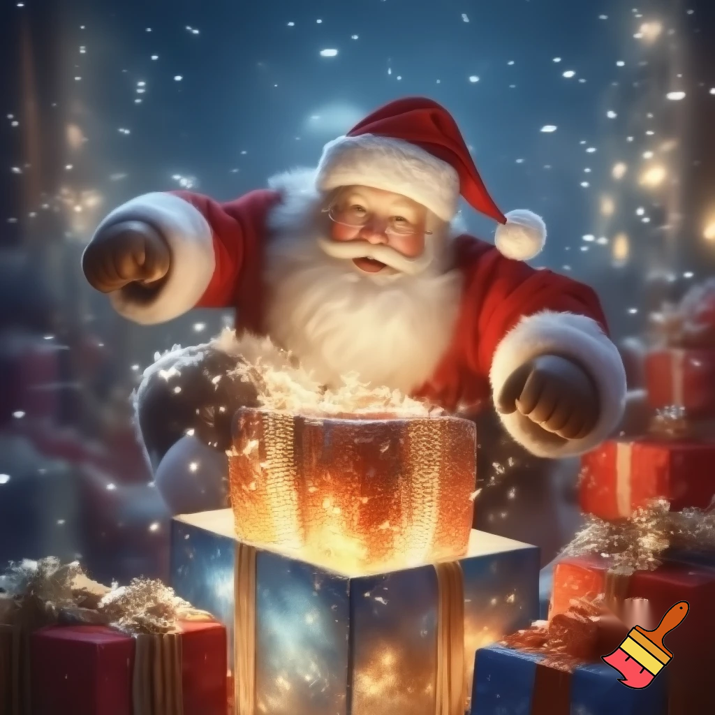 Big huge presents big huge presents for Boxing Day big shoot Santa Claus is in the Magic box Santa Claus