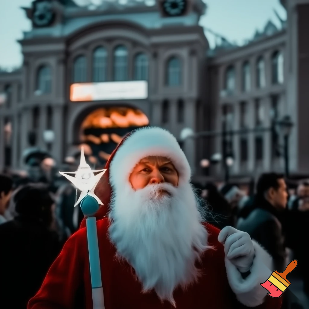  Santa Claus, Russia walking stick with a star shopping centre the real Santa Claus special magic