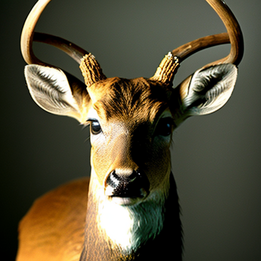 picture of a mugshot deer, with scars, serious face holding a lineup