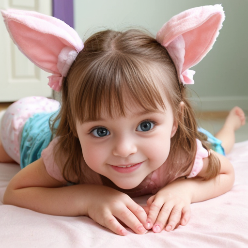 downut little girl pink with bunns