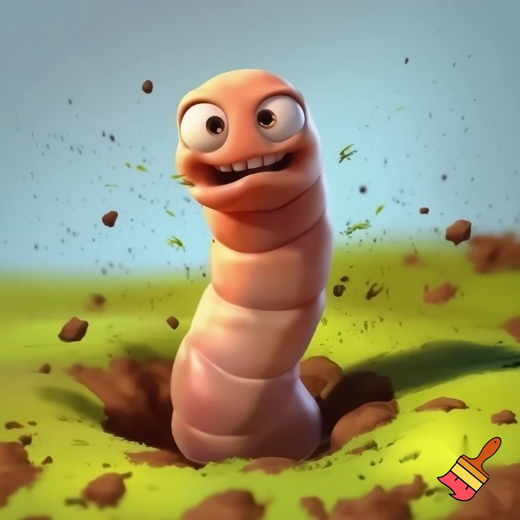 Funny worm jumpscare