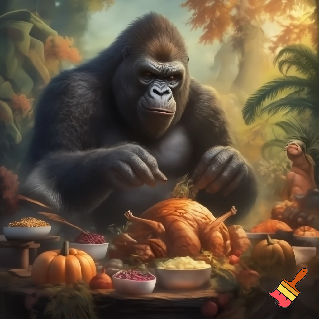 king Kong is making thanks giving dinner

